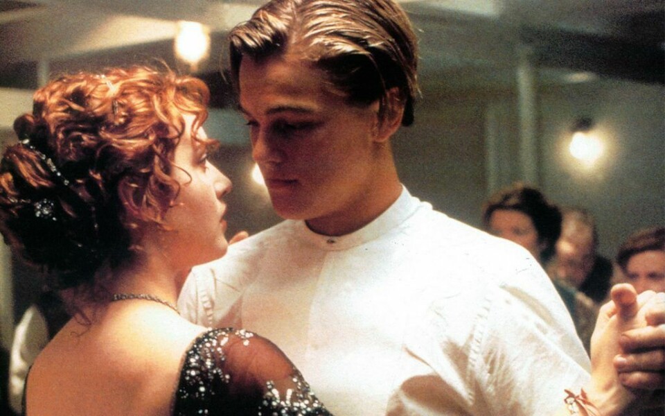 Kate Winslet som Rose og Leonardo DiCaprio som Jack i filmen Titanic fra 1997.