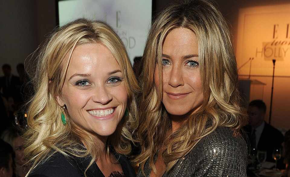 LOS ANGELES, CA - OCTOBER 17: Actresses Reese Witherspoon (L) and Jennifer Aniston attend ELLE's 18th Annual Women in Hollywood Tribute held at the Four Seasons Hotel on October 17, 2011 in Los Angeles, California. (Photo by Jason Merritt/Getty Images)