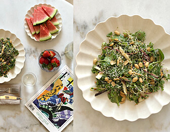 Grønn salat med peanøttdressing