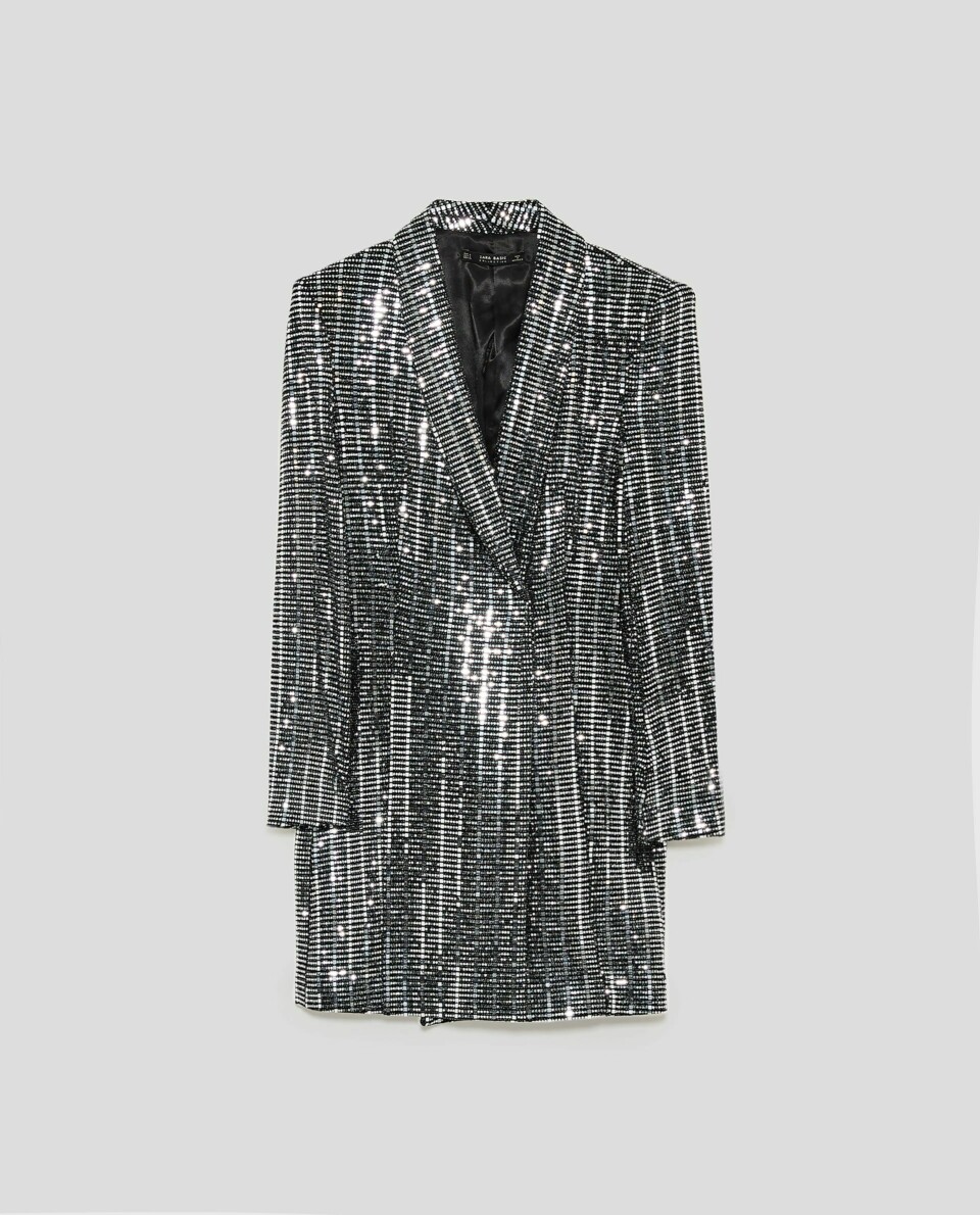 Metallfarget blazer-kjole fra Zara, kr 699.