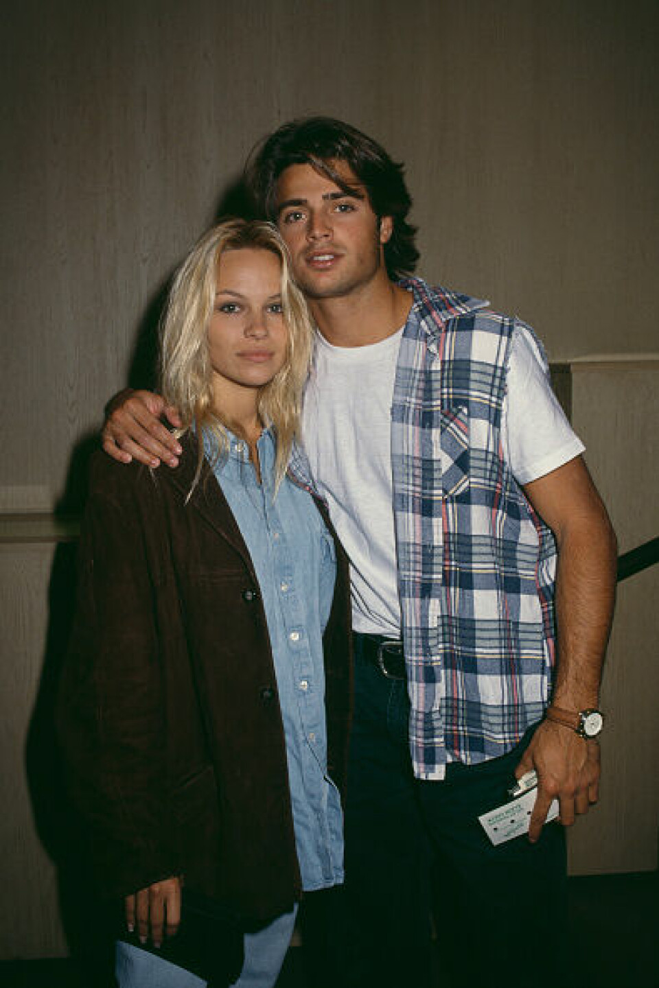 Pamela Andersom med daværende kjæreste David Charvet i 1992. Foto Getty Images