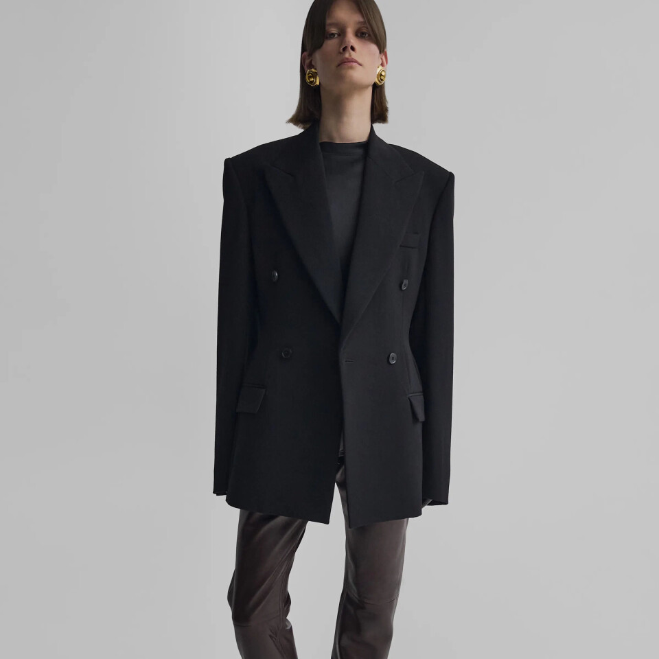 Svart ullblazer
