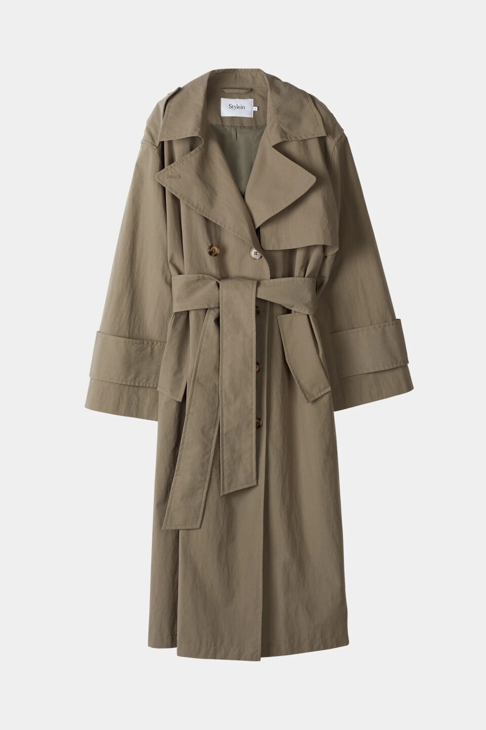 beige og klassisk trenchcoat