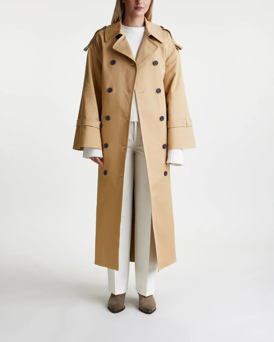 beige trenchcoat