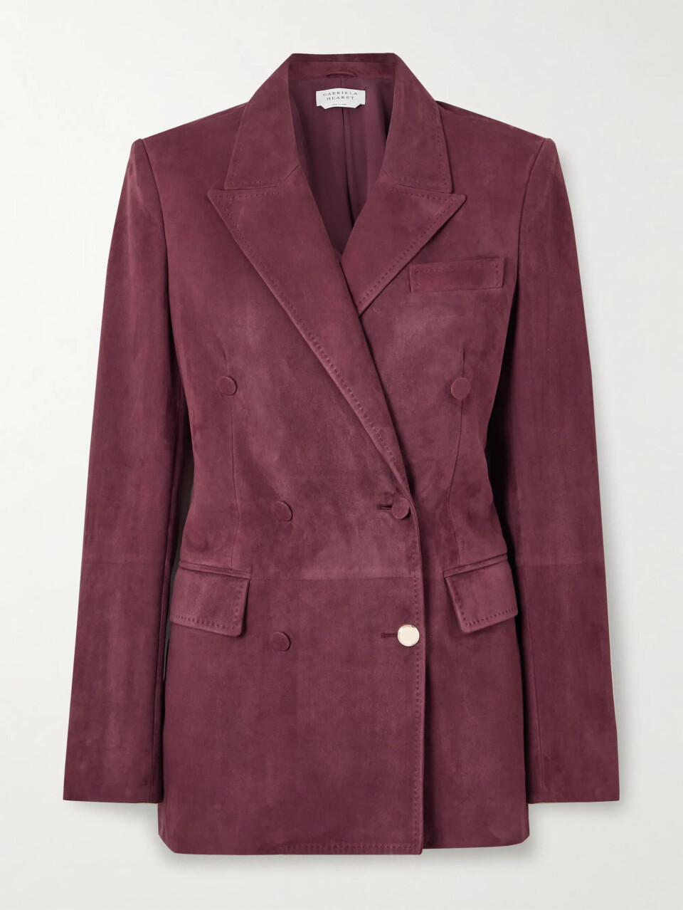 Plommefarget semsket blazer
