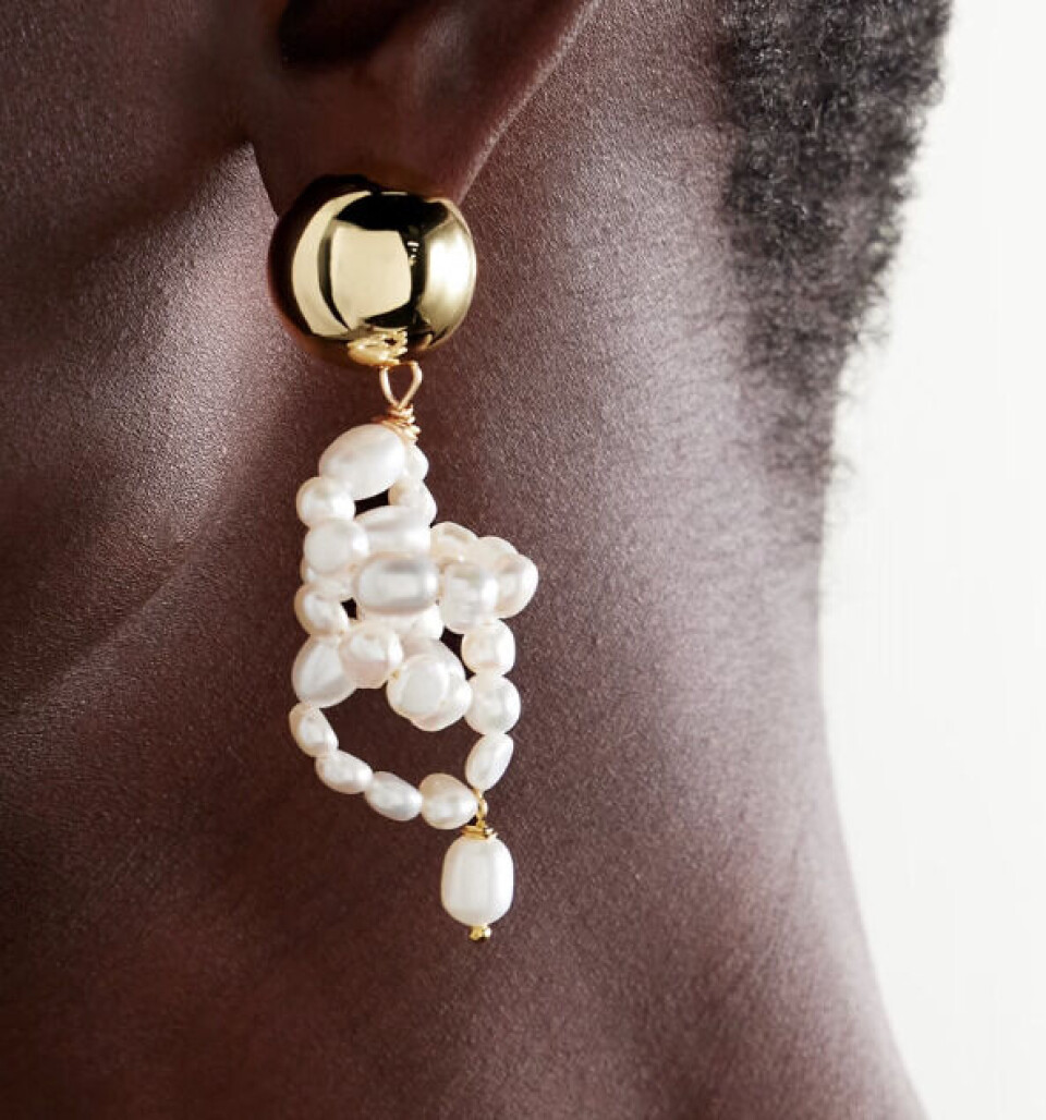 Statement-øredobber med perler