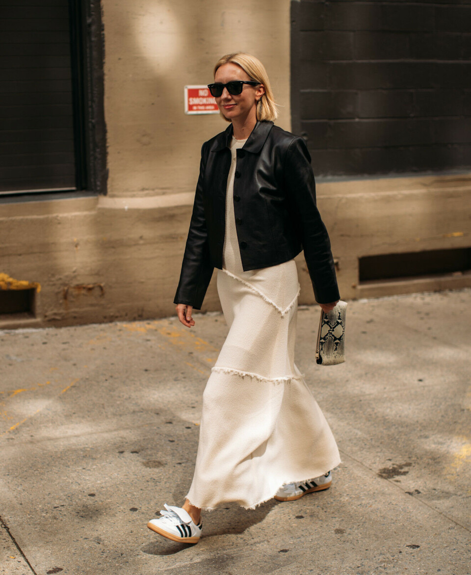 Lange skjørt kan gi antrekket ditt en bohemsk touch. Her fra New York Fashion Week.