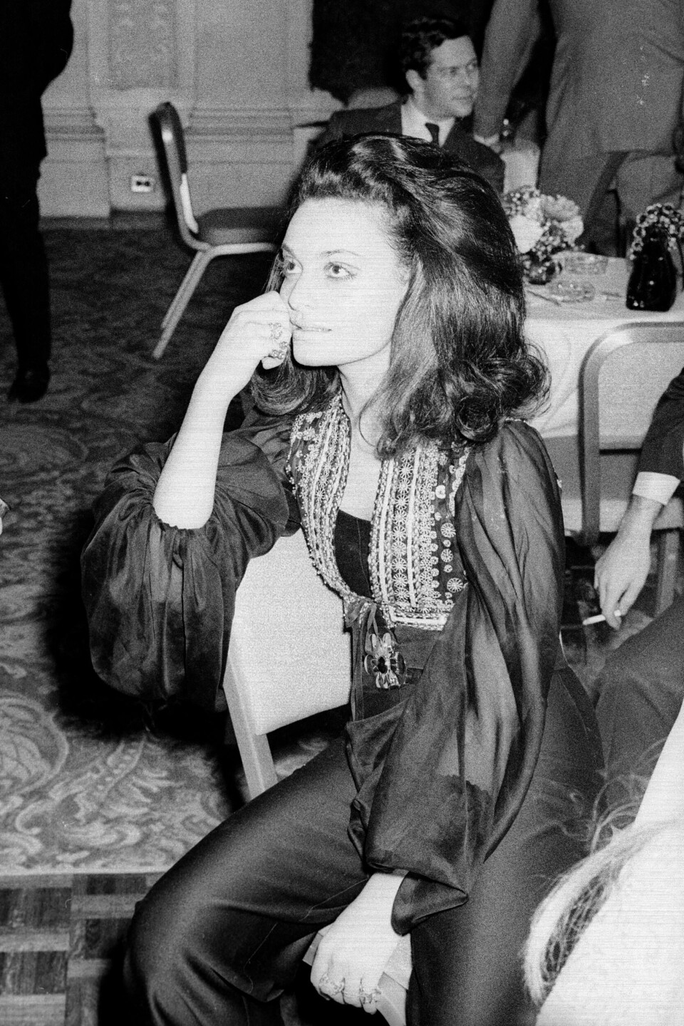 Diane von Furstenberg på fest på St Regis Hotel i New York, 25. januar 1968.