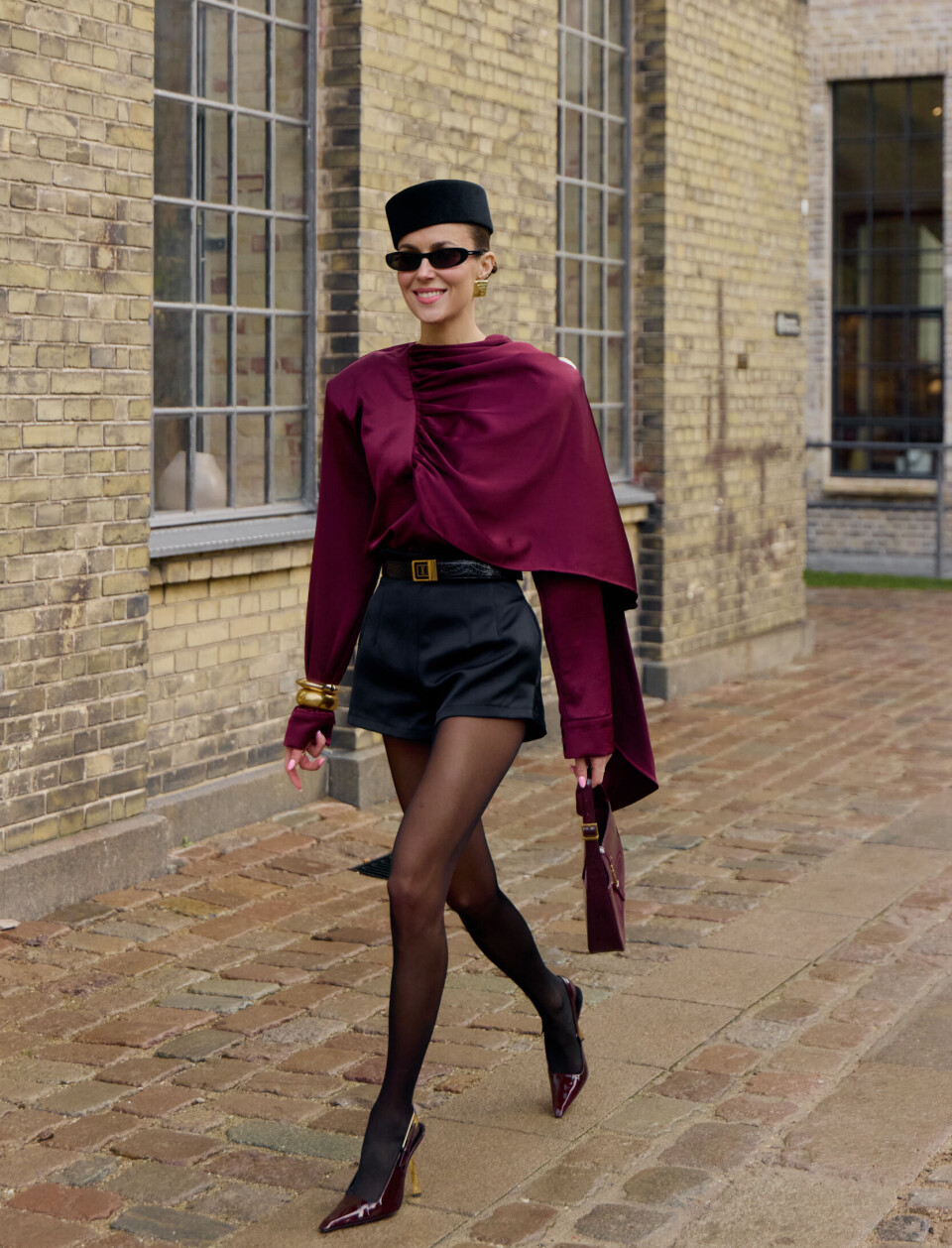 Nina Sandbech med hatt fra The Modest under Copenhagen Fashion Week.