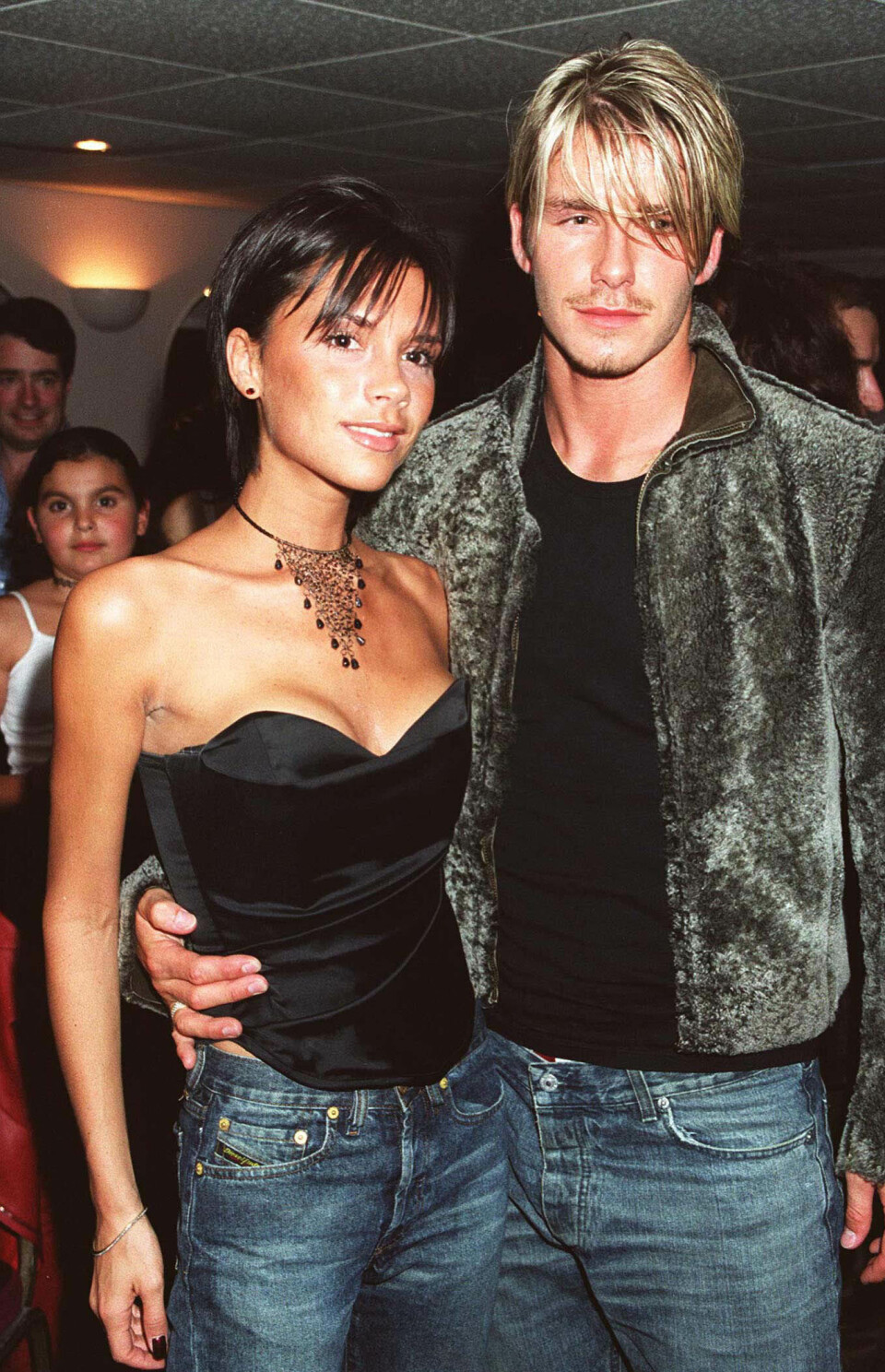 David og Victoria Beckham etter Whitney Houston-konsert i 1999. Sukk!