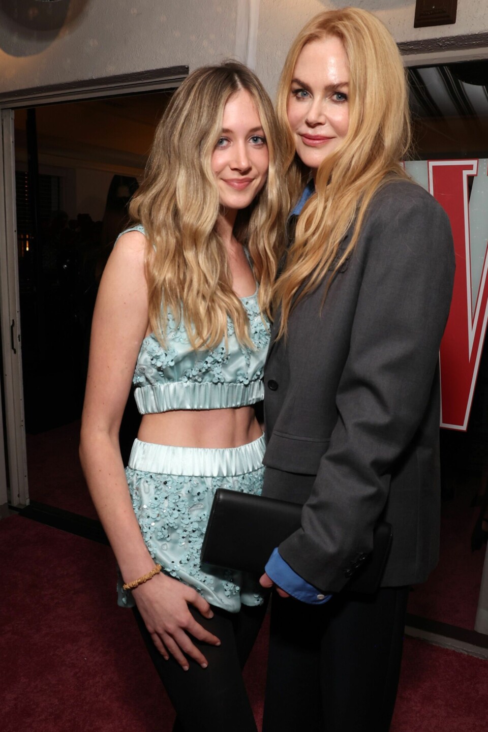 Sunday Rose Kidman Urban og moren Nicole Kidman på fest sammen på Chateau Marmont i Los Angeles.