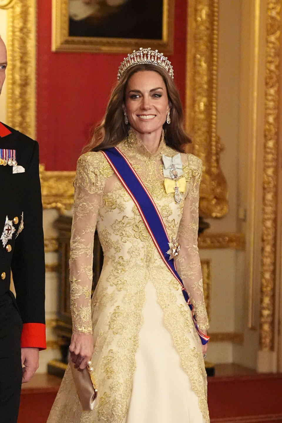 Strålte på slottsbankett i en helt spesiell tiara
