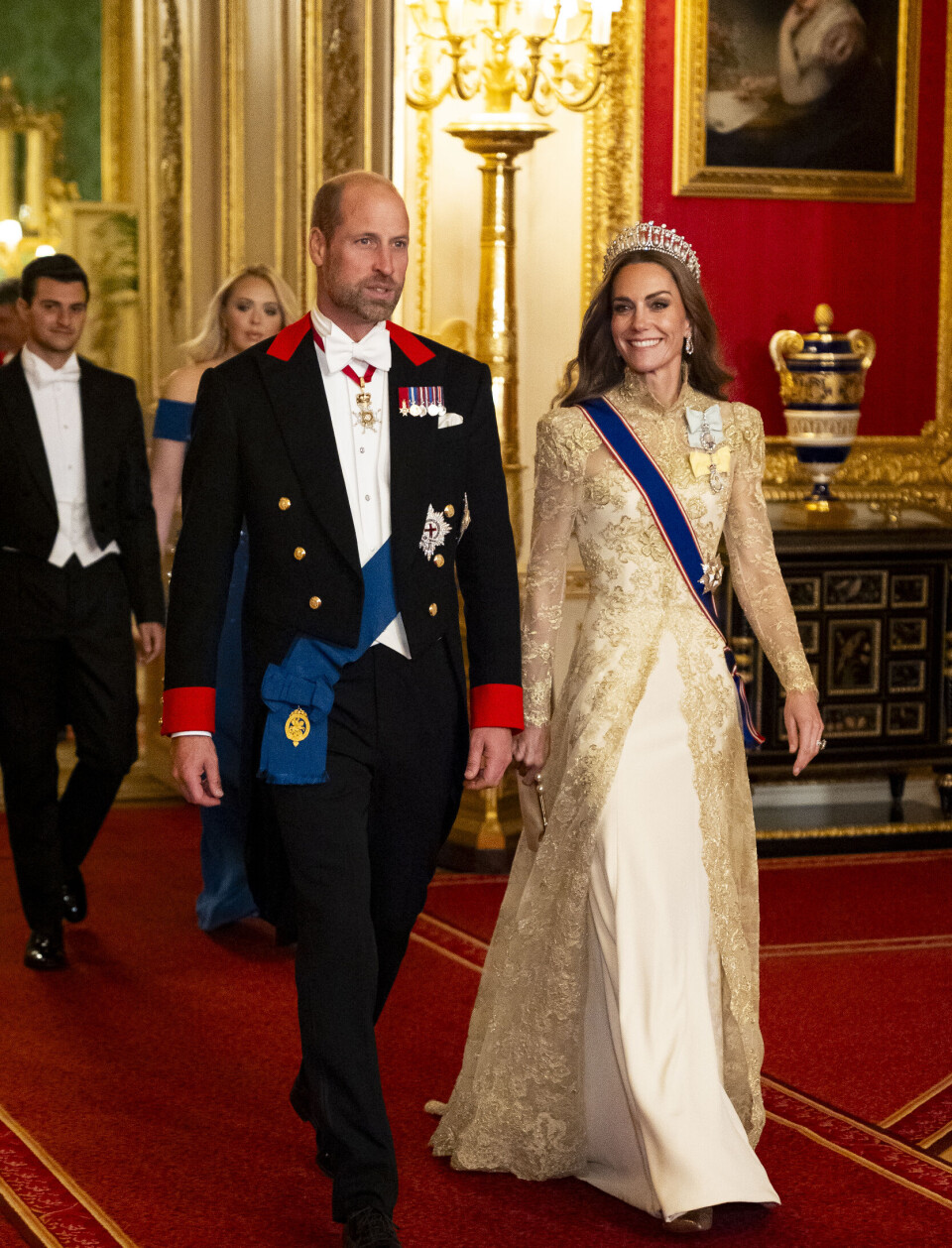 Strålte på slottsbankett i en helt spesiell tiara