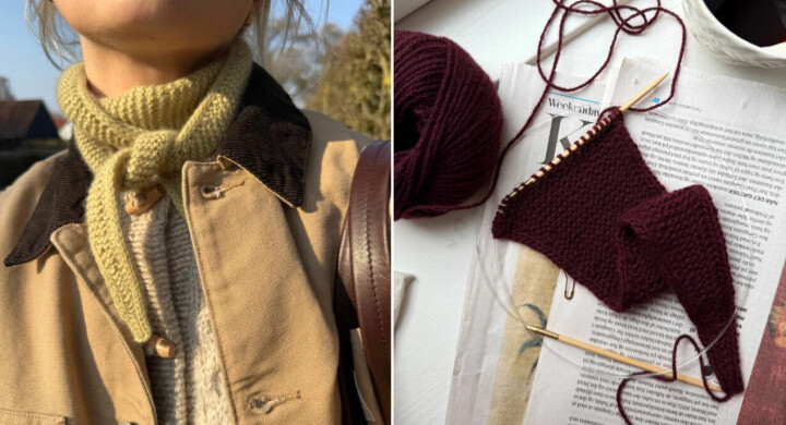 Strikk ditt eget Sophie-skjerf – høstens mest trendy accessoir og beste nybegynnerprosjekt.