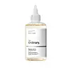 Flaske med The Ordinary eksfolierende toner mot hvit bakgrunn.