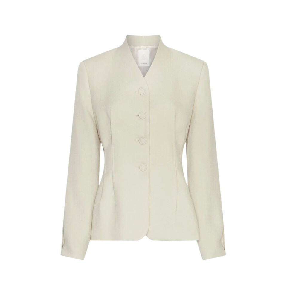 Lys blazer med rund hals fra Moss Copenhagen