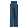 Et par vide blå jeans med høy midje står avbildet mot hvit bakgrunn.