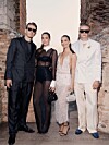Erling Braut Haaland, Sander Berge og Isabella Haugseng på Dolce & Gabbana Show i Taormino på Sicilia.