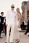 Erling Braut Haaland og Isabella Haugseng Johansen iført Dolce & Gabbana.