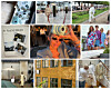 Kollasj med flere bilder fra København med mote, gatebilder, showroom og visninger.