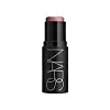 Sort NARS-kosmetikkprodukt med rosafarget innhold på hvit bakgrunn.