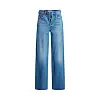 Blå jeans med rett passform fotografert mot hvit bakgrunn.